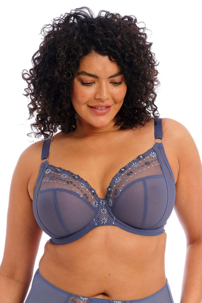Elomi EL8900DNY Matilda Denim Daisy Blue Underwire Plunge Bra - Rouge Boutique Inverness