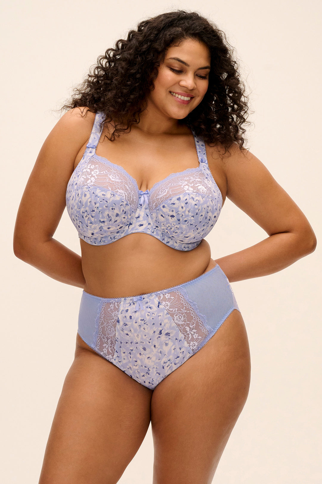 Elomi Morgan Blue Leopard High Leg Briefs EL4118 BEO