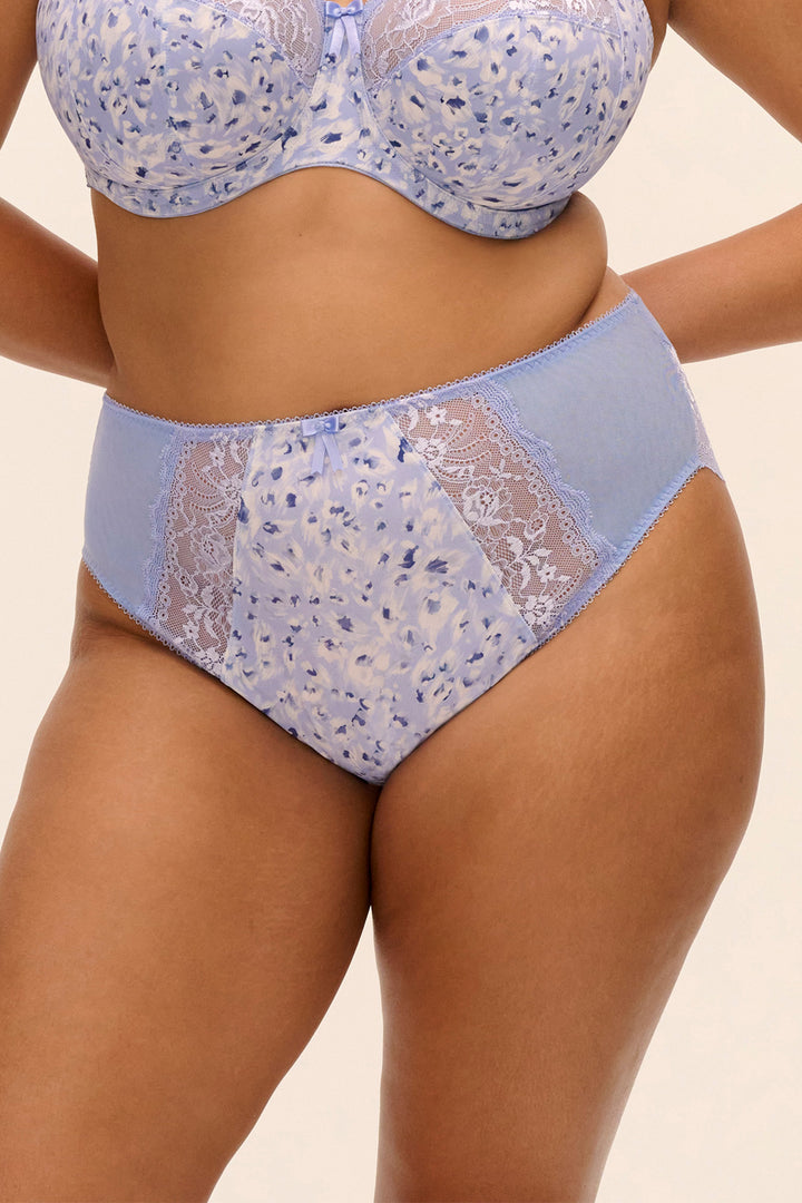 Elomi Morgan Blue Leopard High Leg Briefs EL4118 BEO
