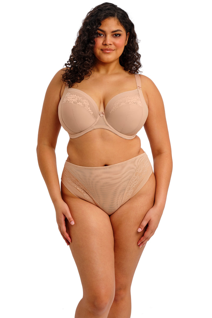 Elomi Nerina EL302734 SAH Sahara Beige Underwired Plunge Bra - Rouge Boutique Inverness