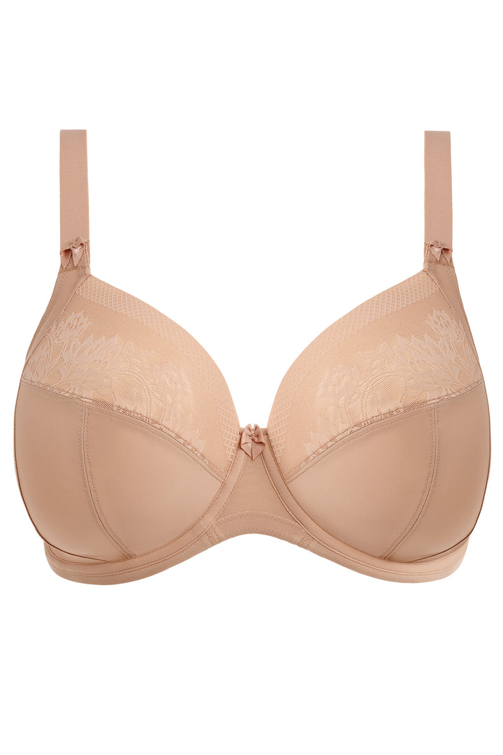 Elomi Nerina EL302734 SAH Sahara Beige Underwired Plunge Bra - Rouge Boutique Inverness