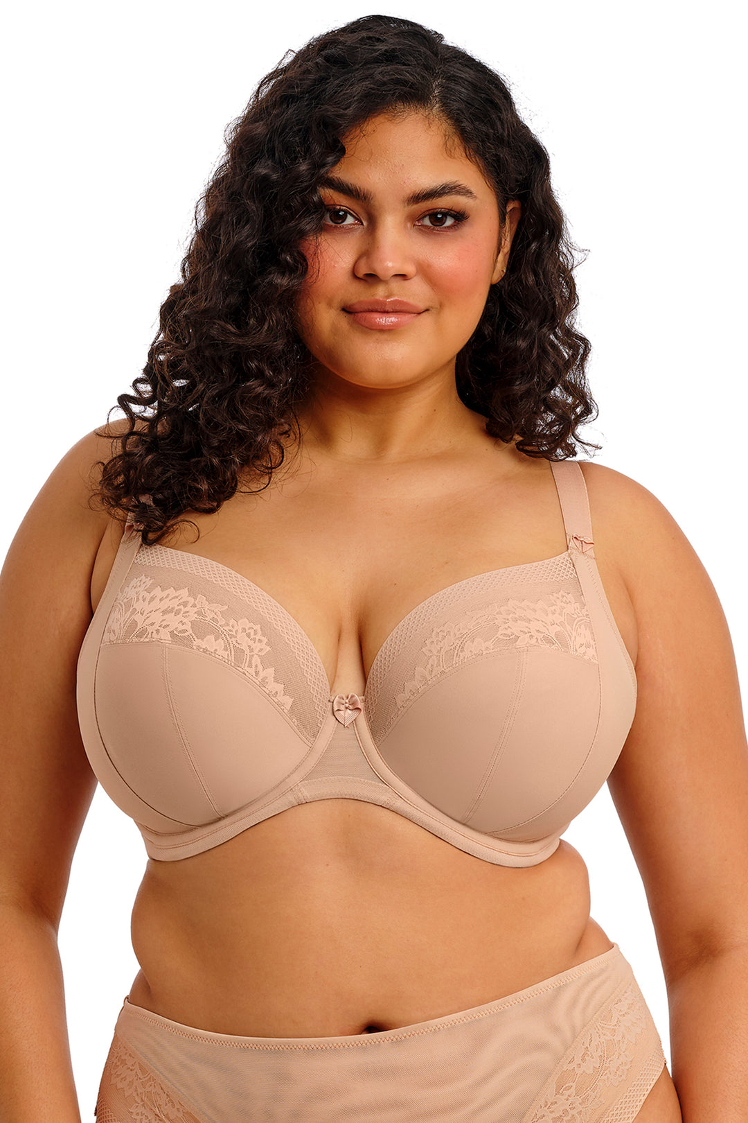 Elomi Nerina EL302734 SAH Sahara Beige Underwired Plunge Bra - Rouge Boutique Inverness