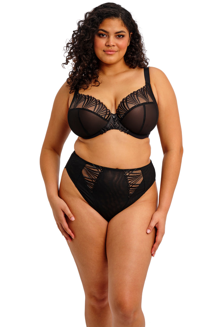 Elomi Reja EL303102 BLK Black Underwired Plunge Bra - Rouge Boutique Inverness