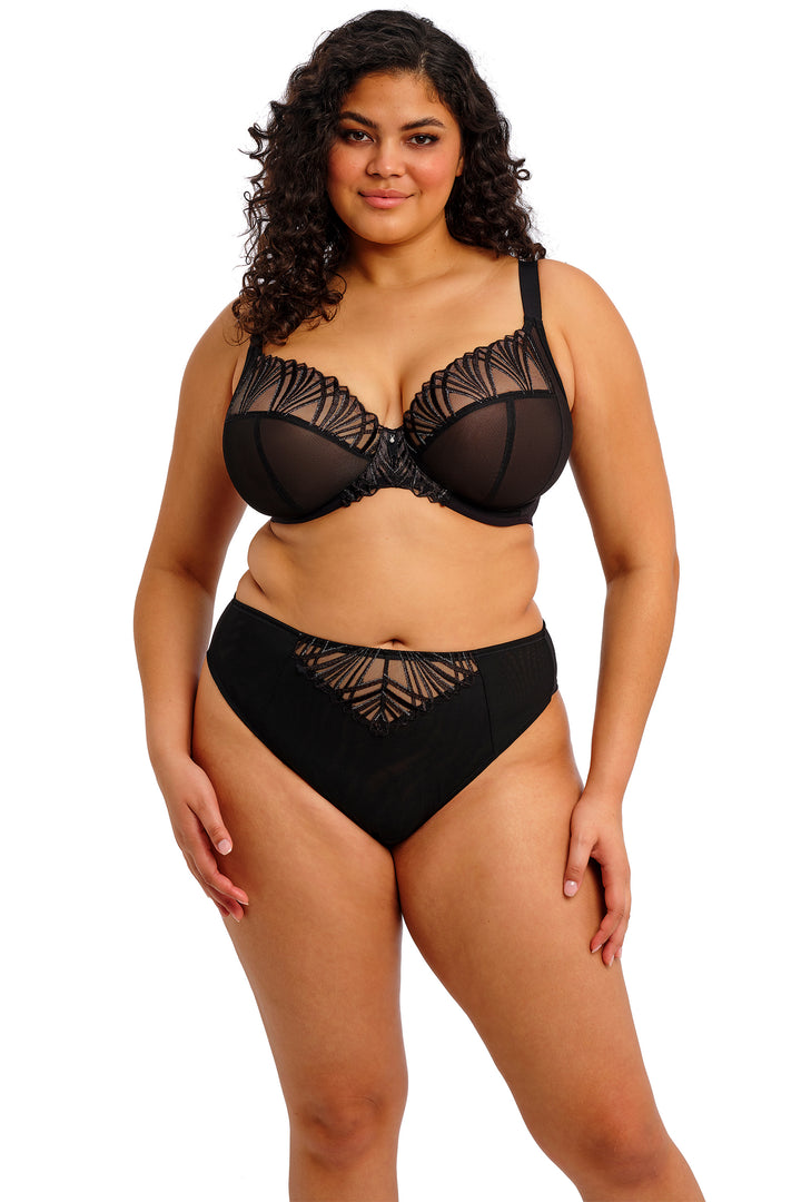 Elomi Reja EL303155 BLK Black Brazilian Brief - Rouge Boutique Inverness