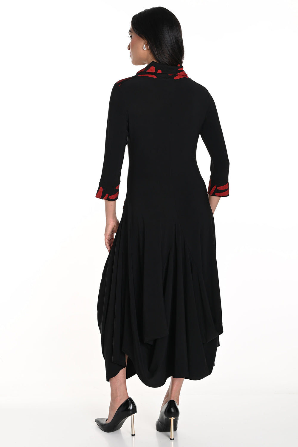 Frank Lyman 243116 Black Red Drape Skirt Dress - Rouge Boutique Inverness