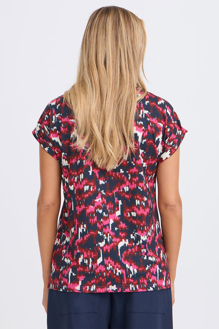 Fransa 20610634 Frseen Very Berry Pink Dis Boho Print T-Shirt 900005110