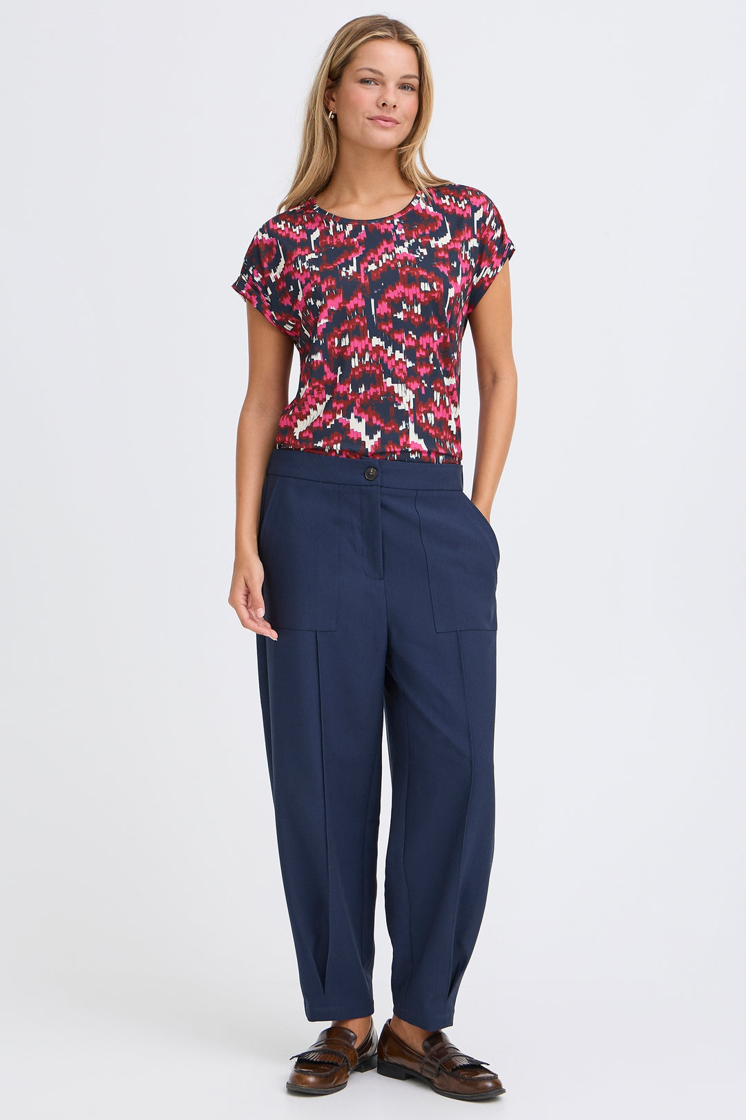 Fransa 20610634 Frseen Very Berry Pink Dis Boho Print T-Shirt 900005110