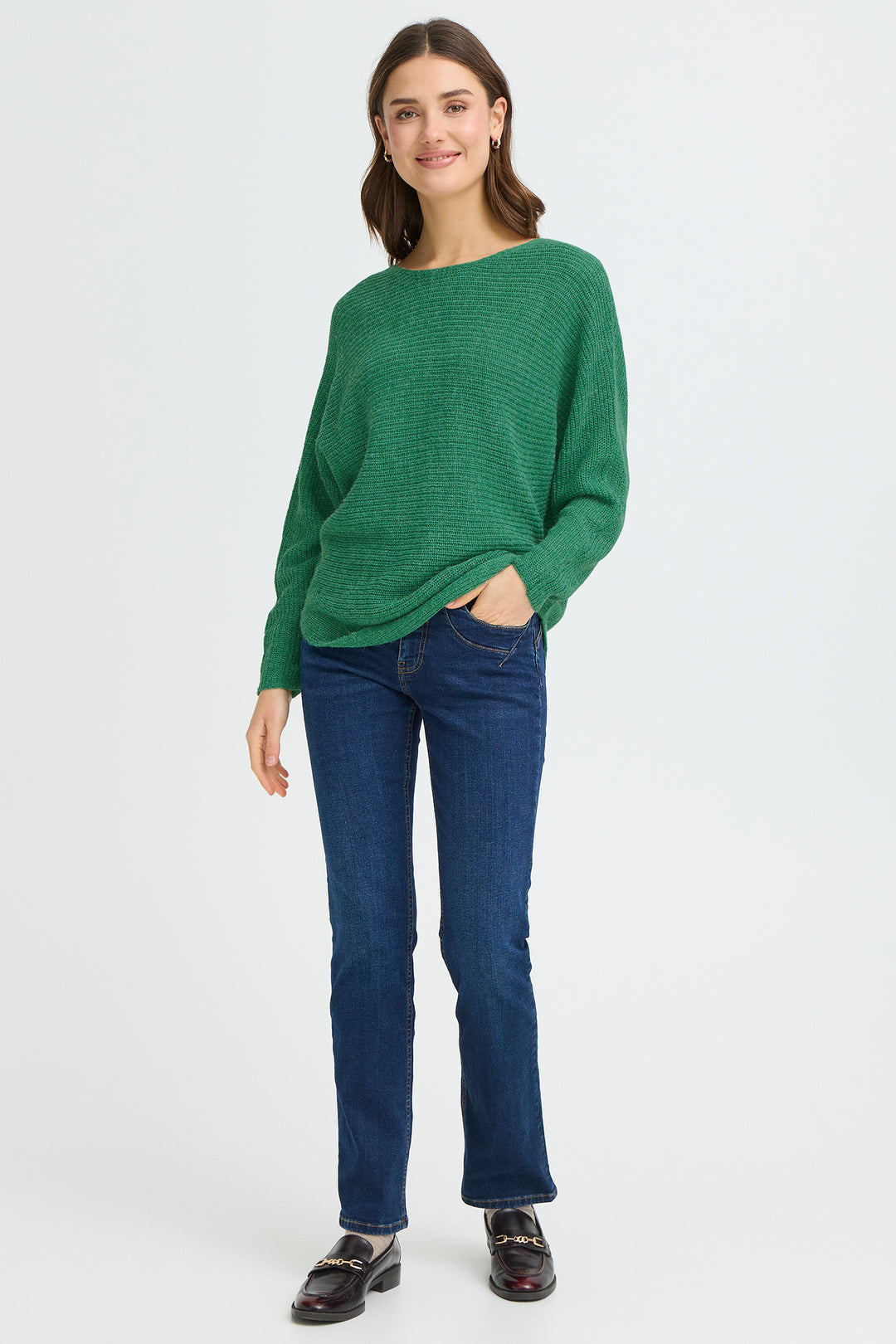 Fransa 20611845 Freretta Bosphorus Green Melange Jumper 1856331