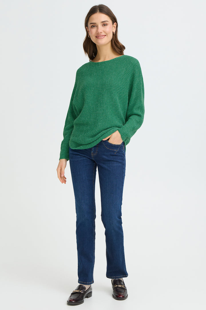 Fransa 20611845 Freretta Bosphorus Green Melange Jumper 1856331