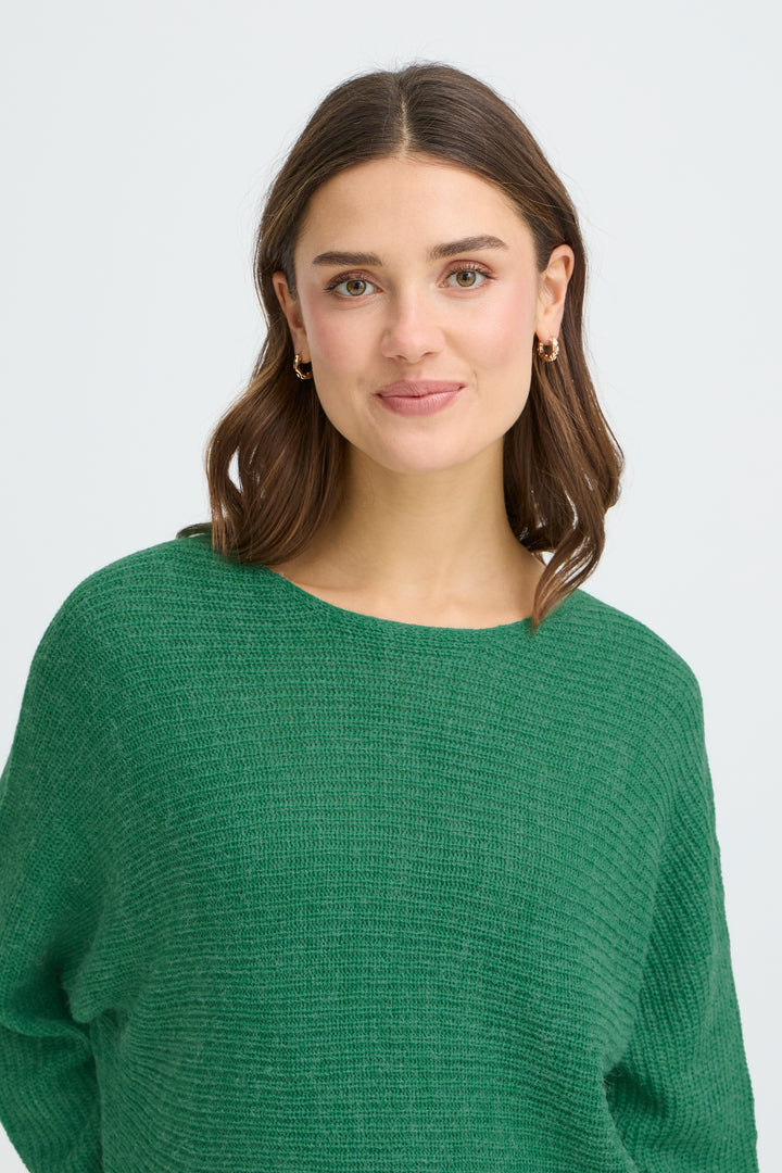 Fransa 20611845 Freretta Bosphorus Green Melange Jumper 1856331
