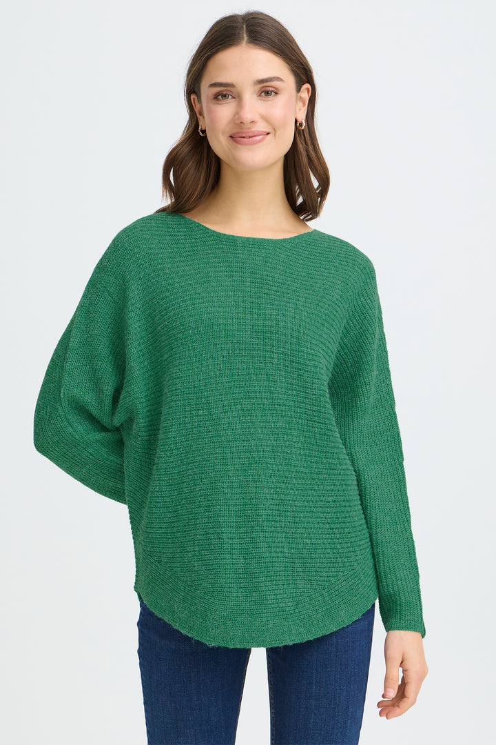 Fransa 20611845 Freretta Bosphorus Green Melange Jumper 1856331