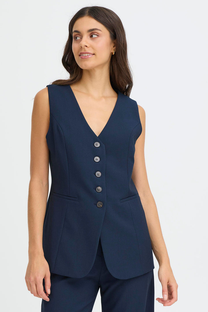 Fransa 20617335 Frabigail Navy Blazer Waistcoat 1939231