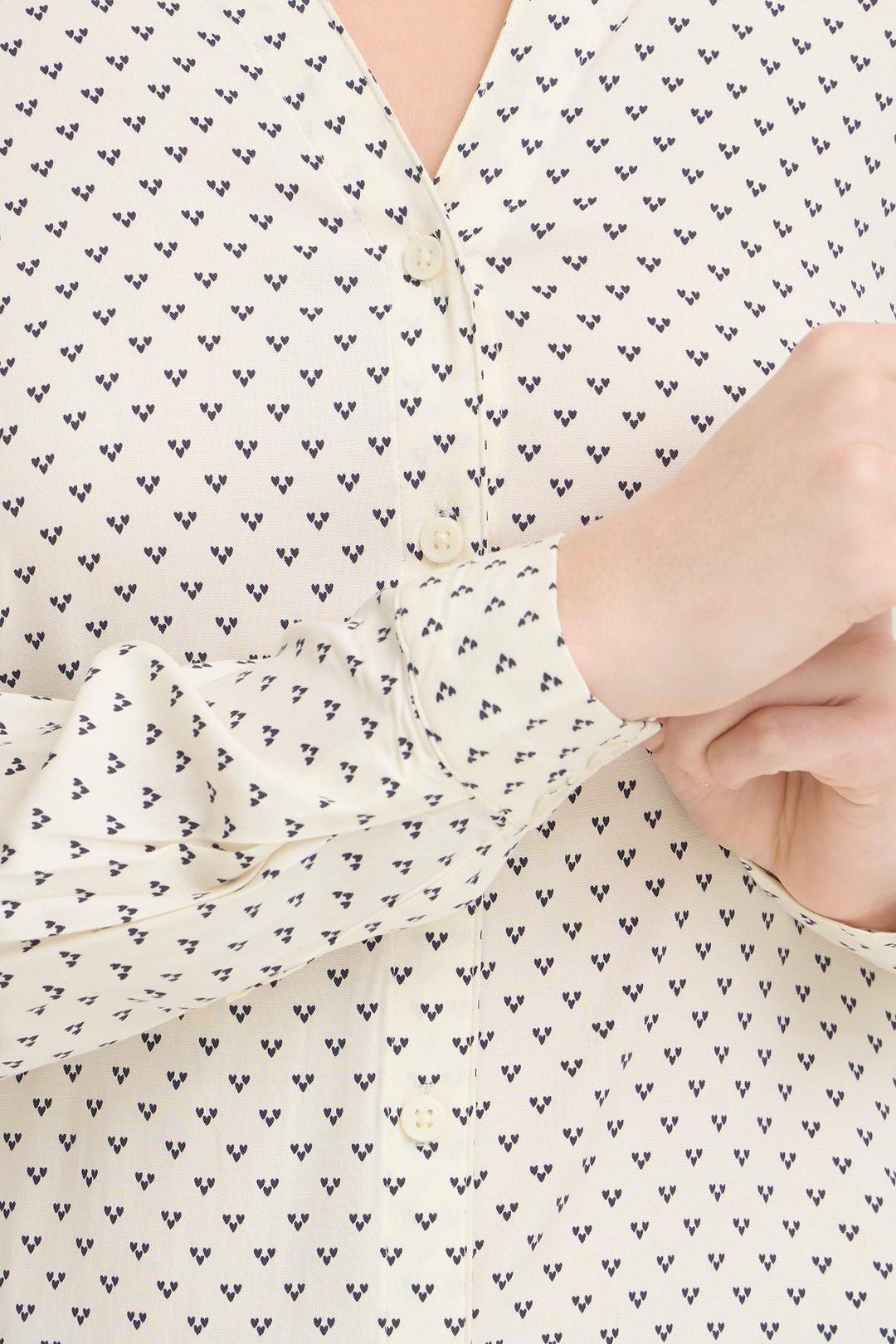 Fransa 20617410 Frjustine Cream Graphic Heart Print Shirt 900008231