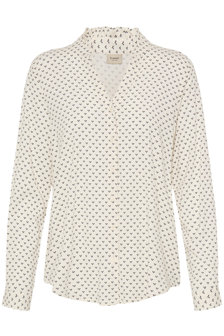 Fransa 20617410 Frjustine Cream Graphic Heart Print Shirt 900008231