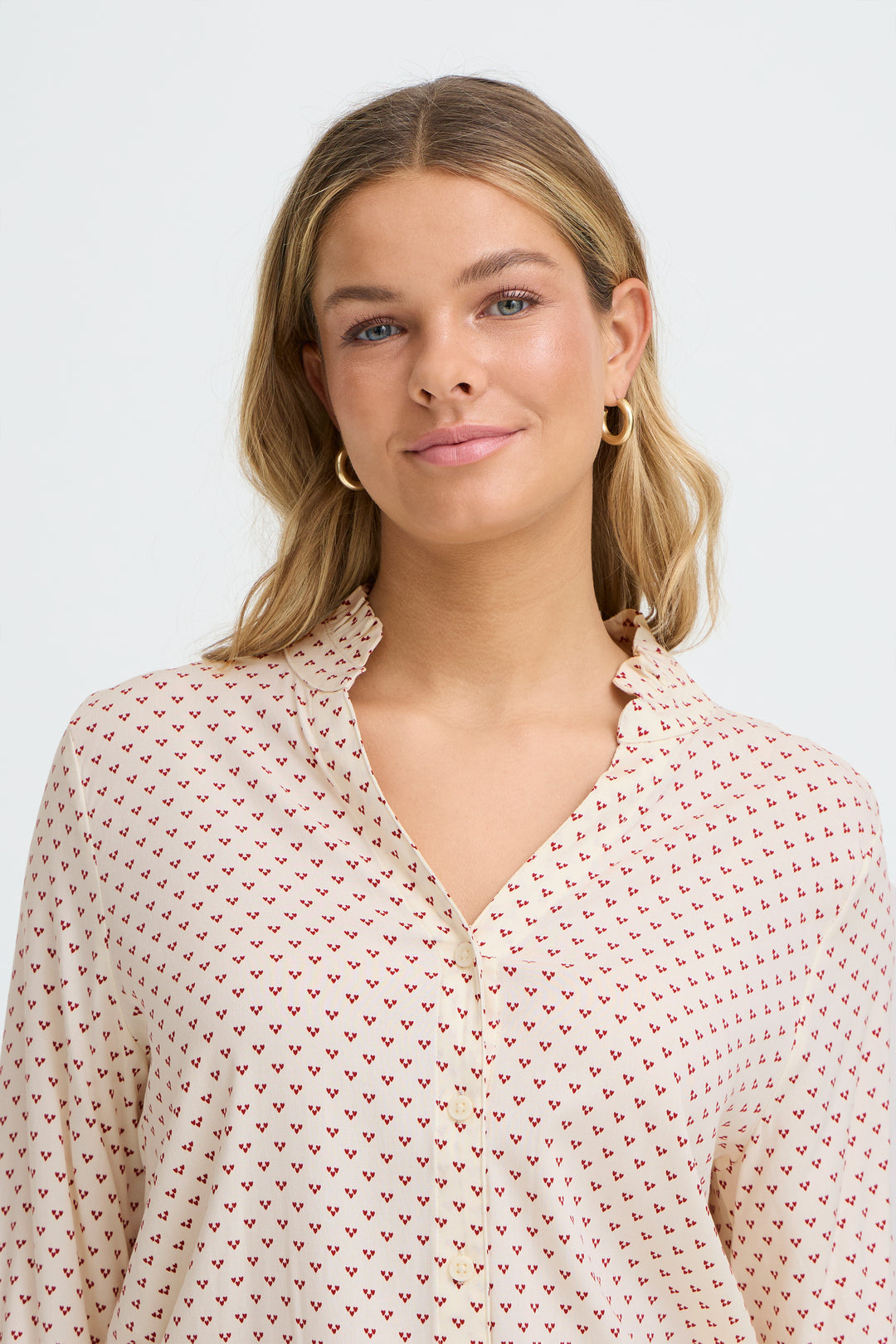 Fransa 20617410 Frjustine Red Graphic Heart Print Shirt 900004885