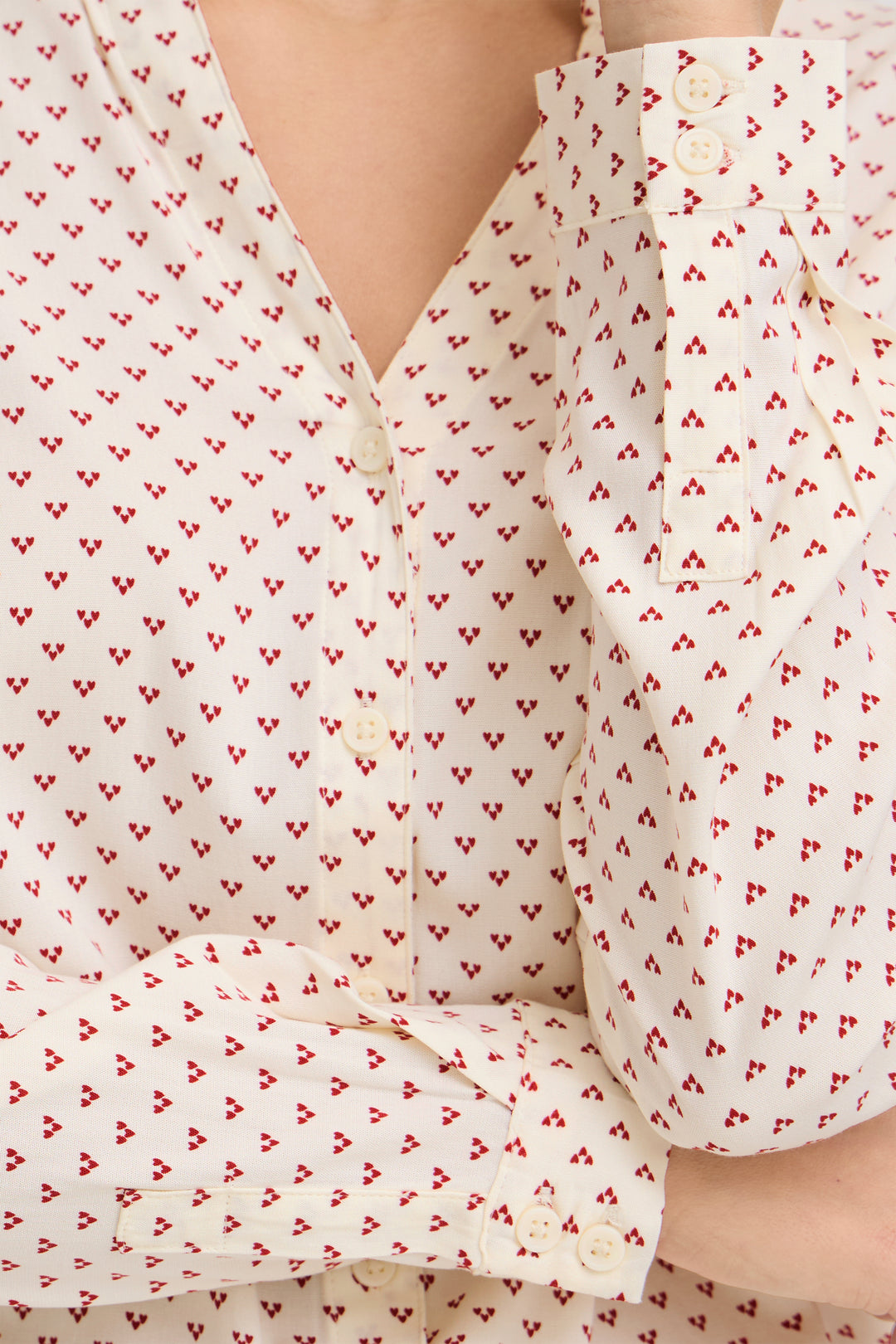 Fransa 20617410 Frjustine Red Graphic Heart Print Shirt 900004885