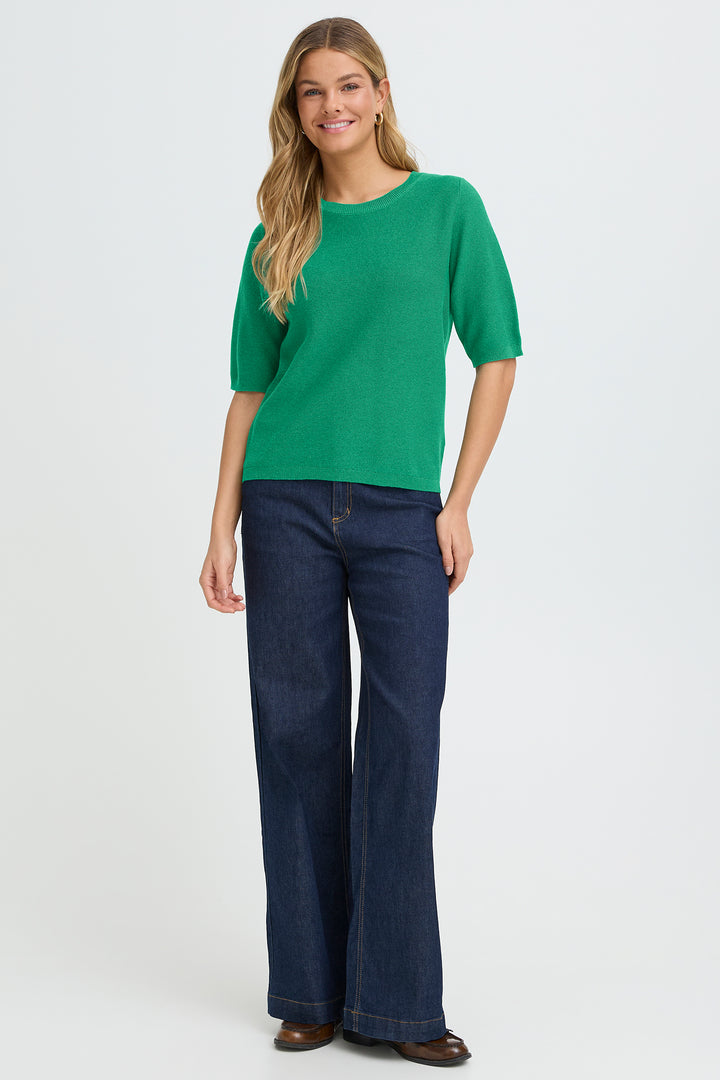 Fransa 20617472 Frsinja Bosphorus Green Short Sleeve Jumper 185633