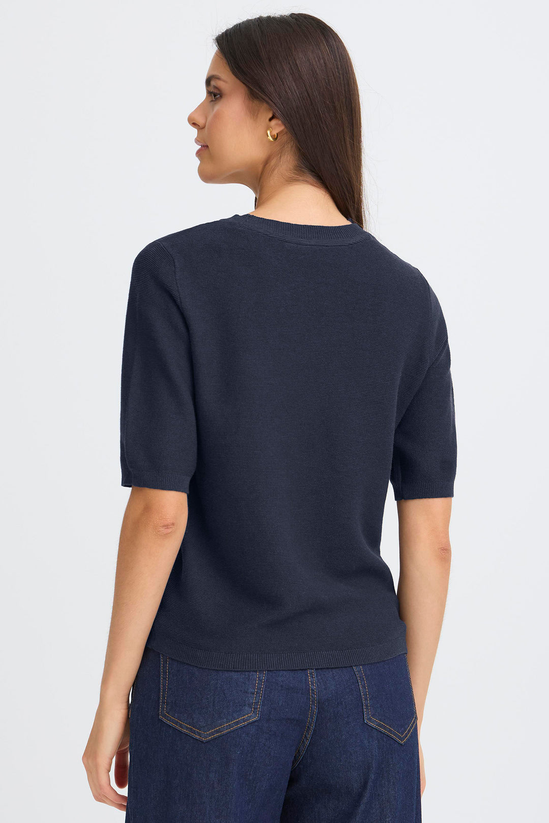 Fransa 20617472 Frsinja Navy Blazer Short Sleeve Jumper 193923