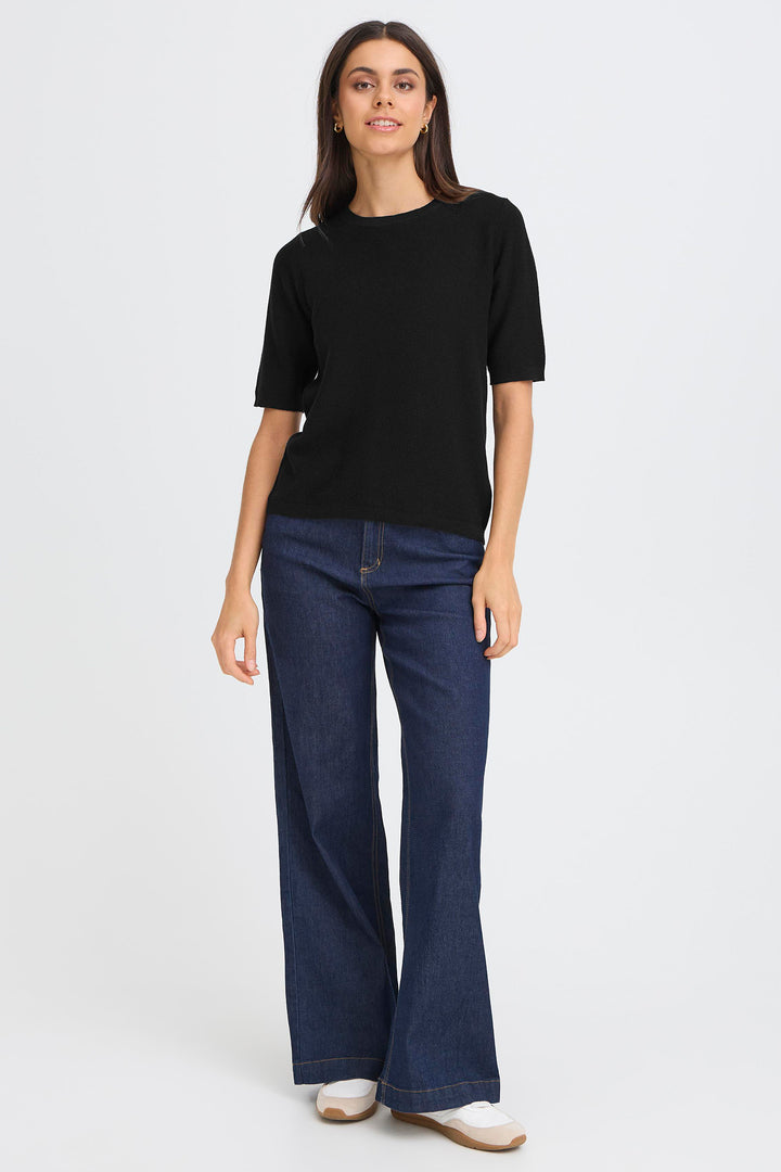 Fransa 20617472 Frsinja Navy Blazer Short Sleeve Jumper 193923