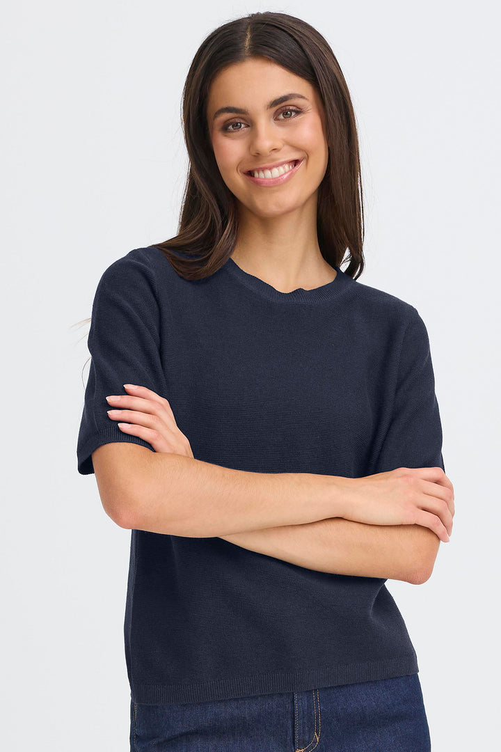 Fransa 20617472 Frsinja Navy Blazer Short Sleeve Jumper 193923