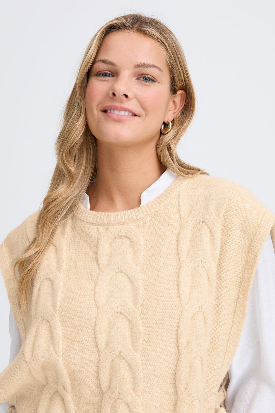 Fransa 20617640 Frcalan Oxford Tan Tabard Jumper 1513061