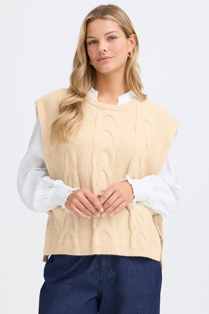 Fransa 20617640 Frcalan Oxford Tan Tabard Jumper 1513061