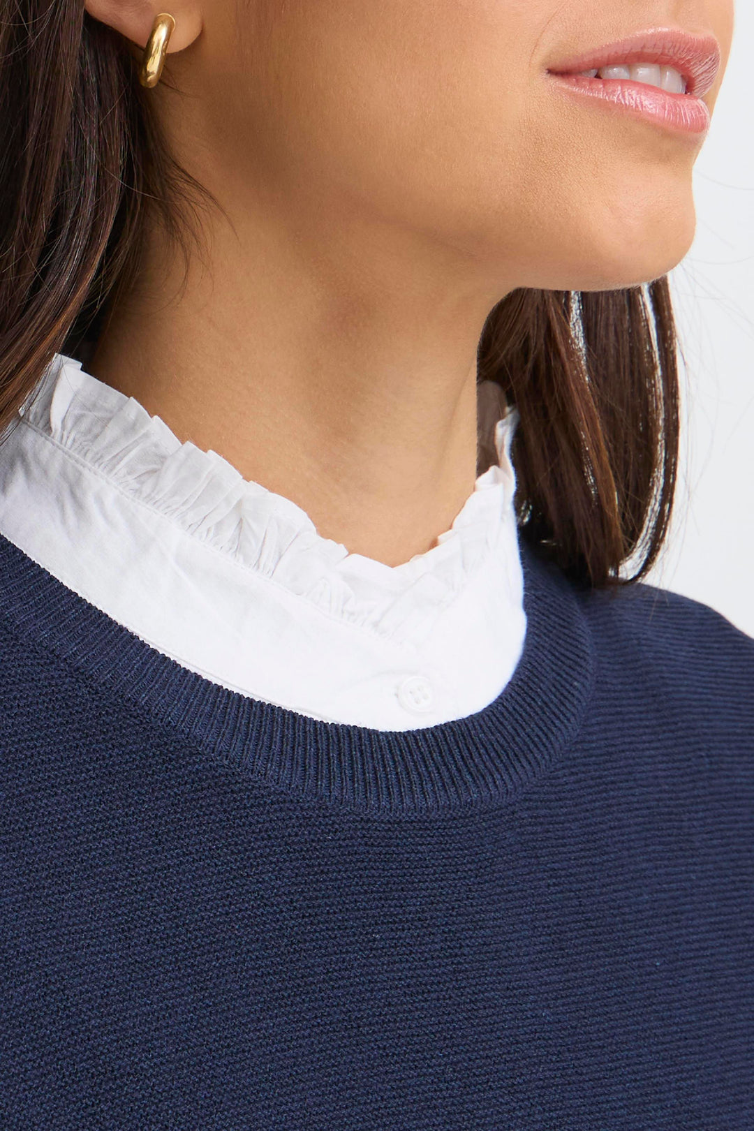Fransa 20617653 Frsomia Blanc De Blanc White Cowl Collar 114800