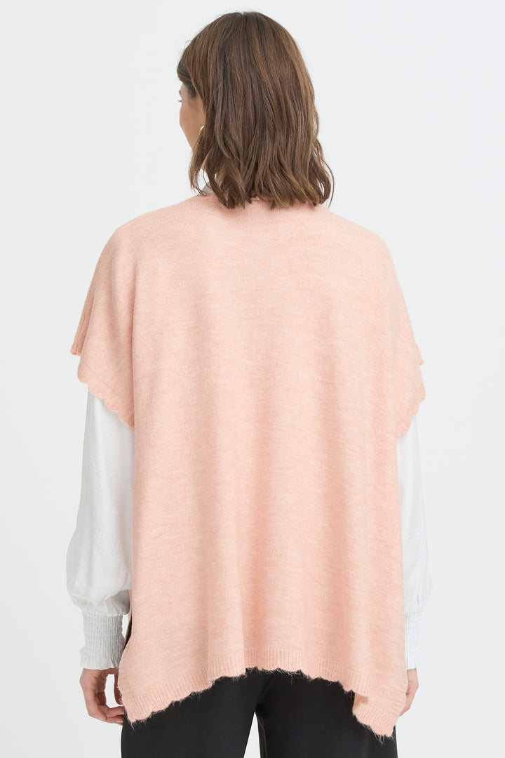 Fransa 20617676 Frelise Rose Smoke Knit Poncho 141502