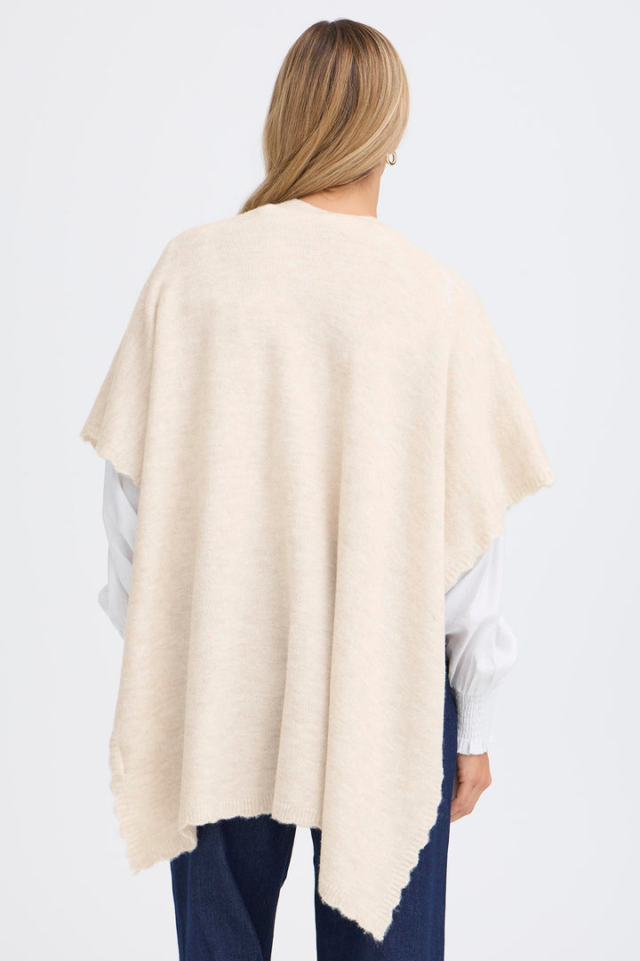 Fransa 20617677 Frelise Oatmeal Melange Shawl 1304011