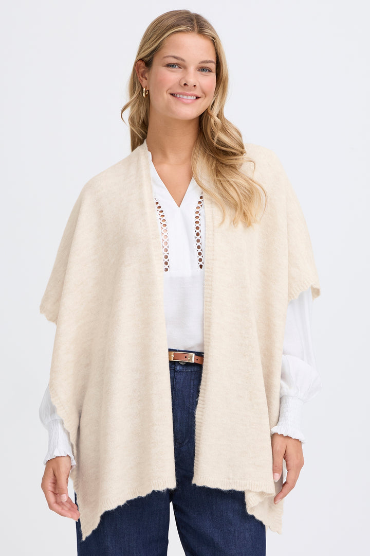 Fransa 20617677 Frelise Oatmeal Melange Shawl 1304011
