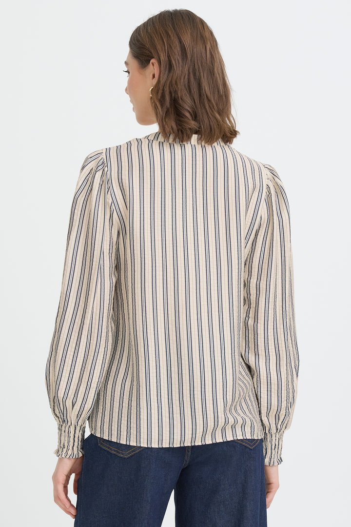 Fransa 20617807 Frkamilia Navy Strip Blouse 900007530