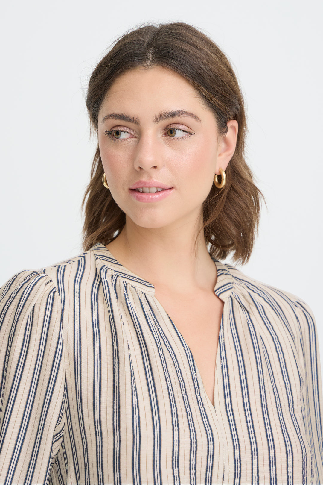 Fransa 20617807 Frkamilia Navy Strip Blouse 900007530