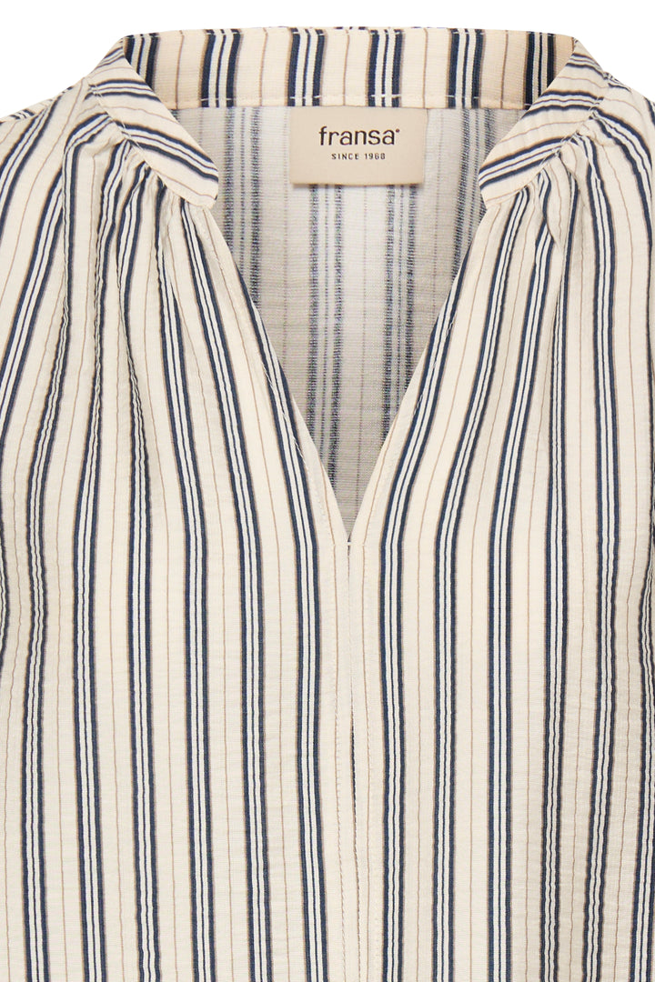 Fransa 20617807 Frkamilia Navy Strip Blouse 900007530