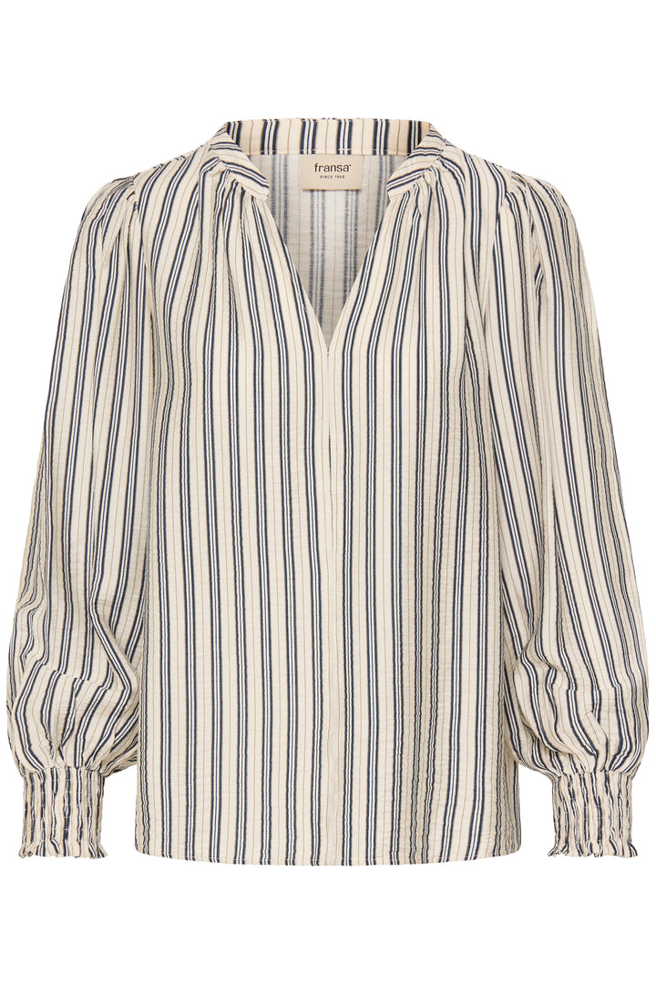 Fransa 20617807 Frkamilia Navy Strip Blouse 900007530