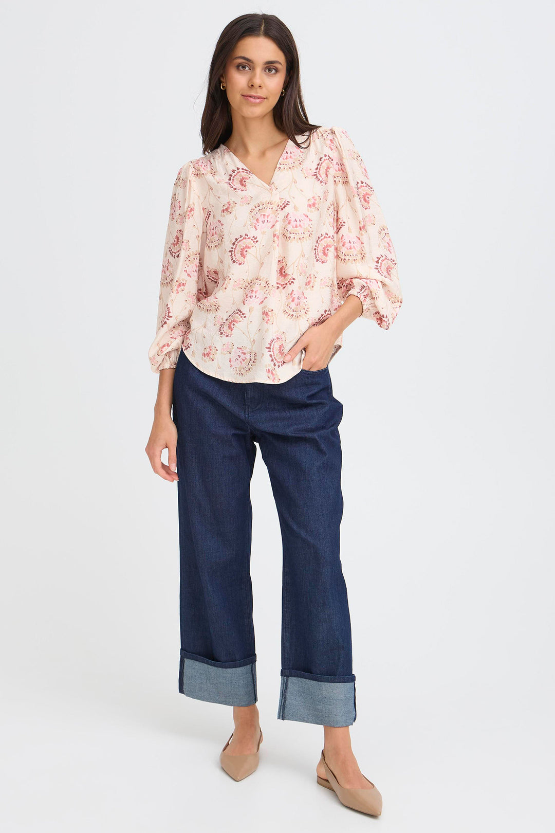 Fransa 20617836 Frkalia Orchid Pink Print Blouse 900007633