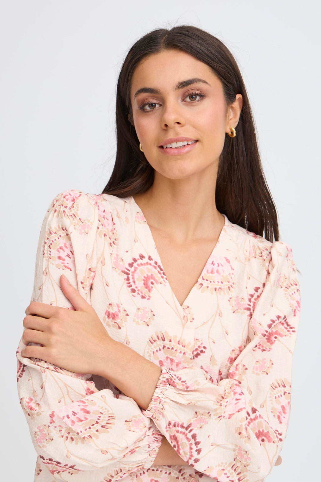 Fransa 20617836 Frkalia Orchid Pink Print Blouse 900007633