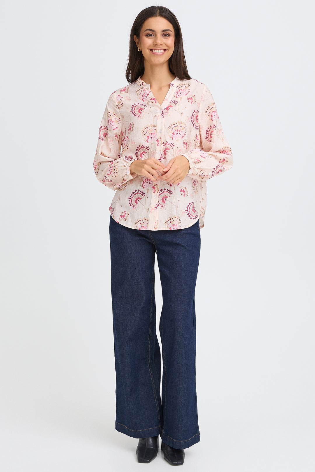 Fransa 20617837 Frkalia Orchid Pink Print Shirt 900007633