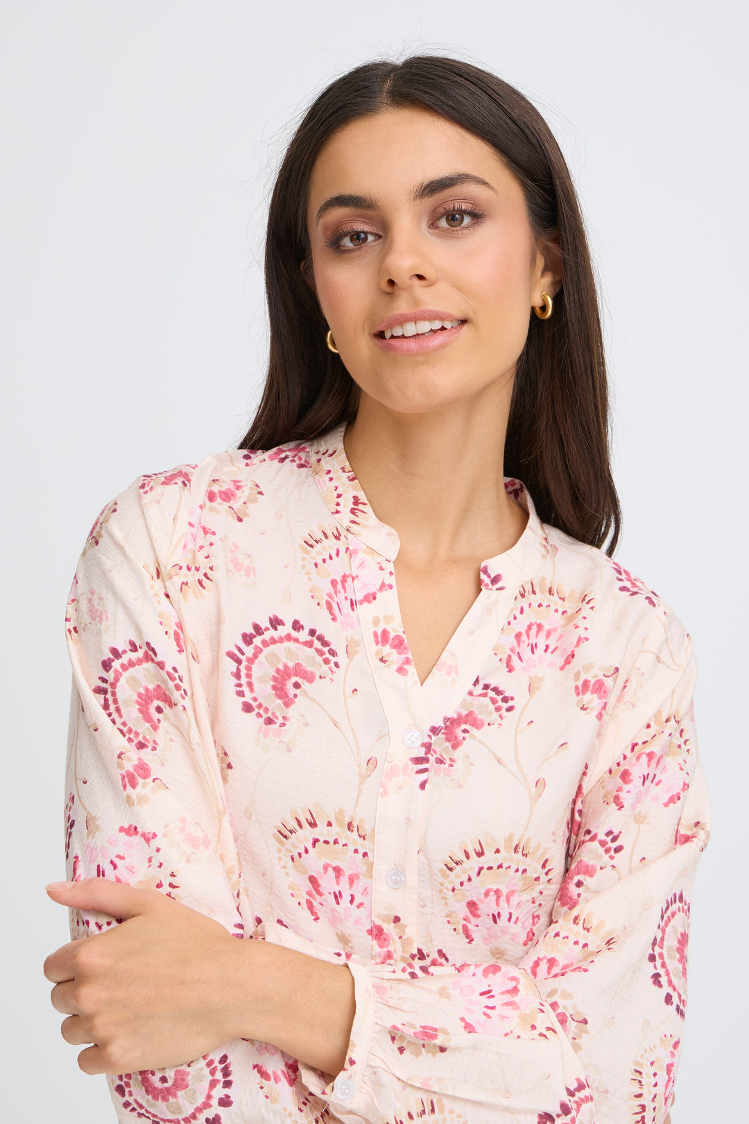 Fransa 20617837 Frkalia Orchid Pink Print Shirt 900007633