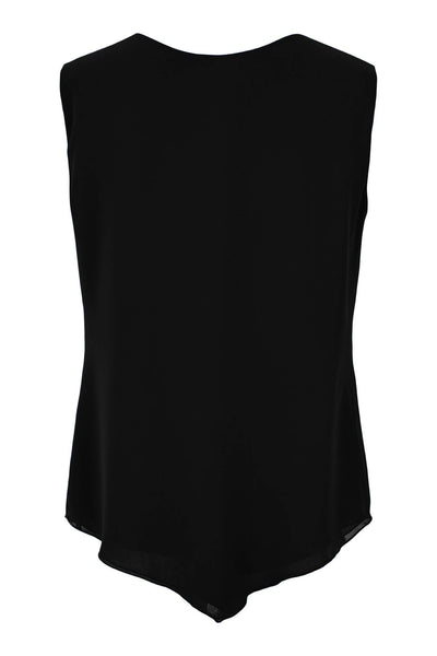 Godske 14341 Black Chiffon Vest Top - Rouge Boutique