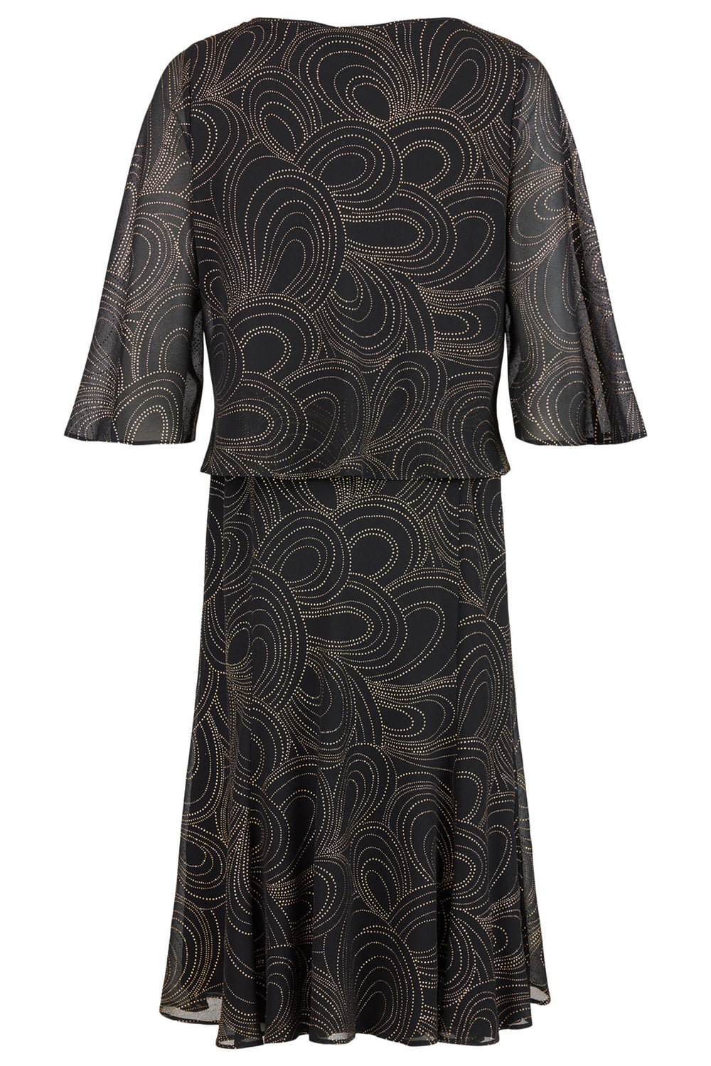 Godske 18747 1122 90 Black Gold Dot Print Occasion Dress - Rouge Boutique Inverness