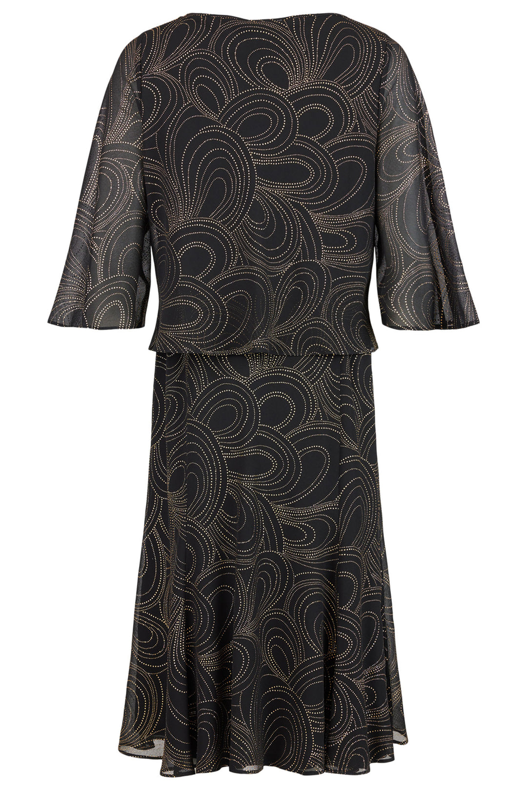 Godske 18747 1122 90 Black Gold Dot Print Occasion Dress - Rouge Boutique Inverness