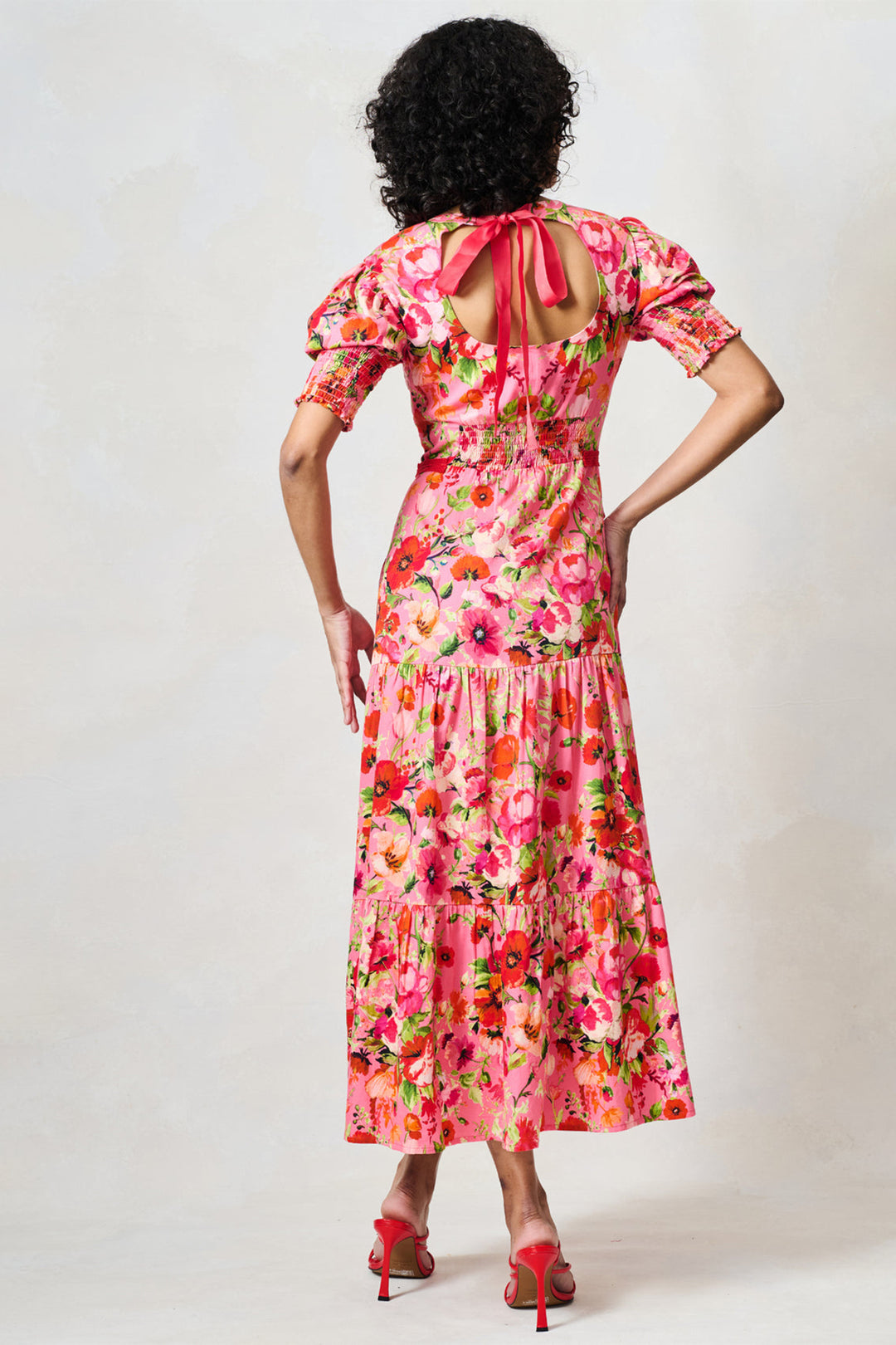 Hope &amp; Ivy Amara Floral Red Print Dress