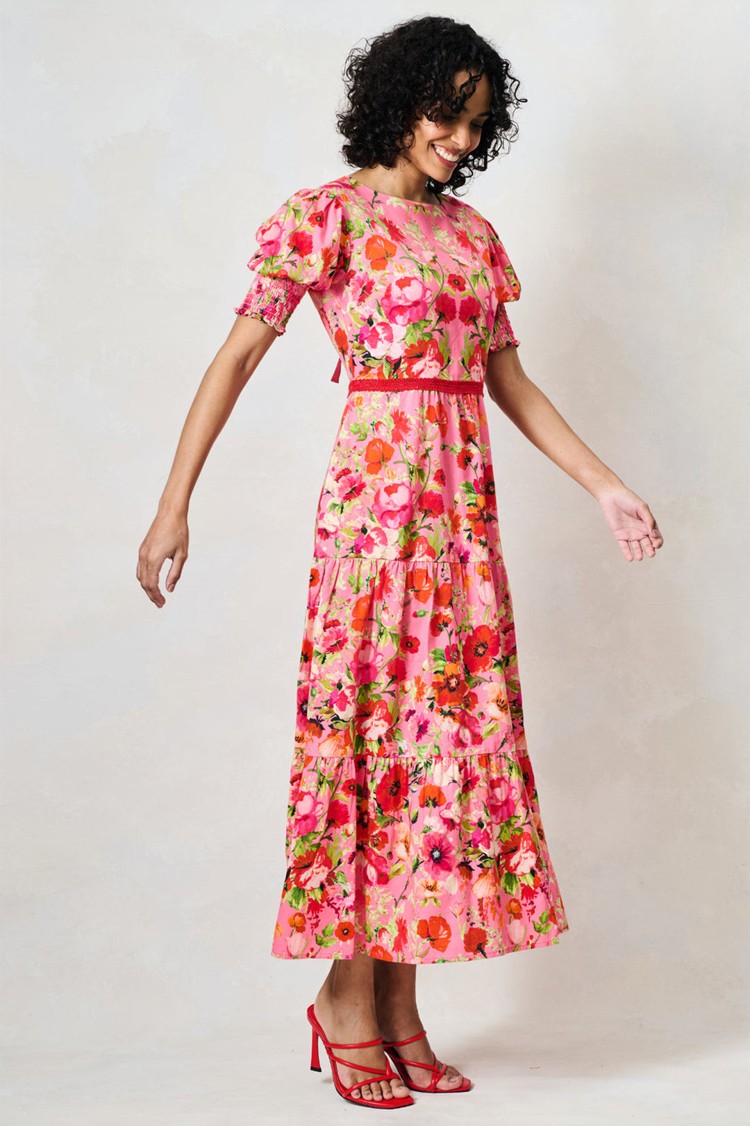 Hope &amp; Ivy Amara Floral Red Print Dress