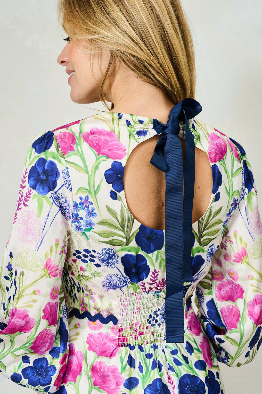 Hope &amp; Ivy Caroline Off-White Multi Floral Print Dress