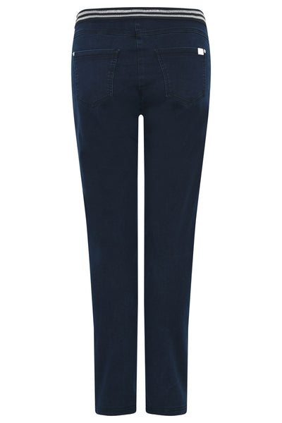 Icona 61044 Blue Denim Elastic Waist Stretch Jeans - Rouge Boutique Inverness