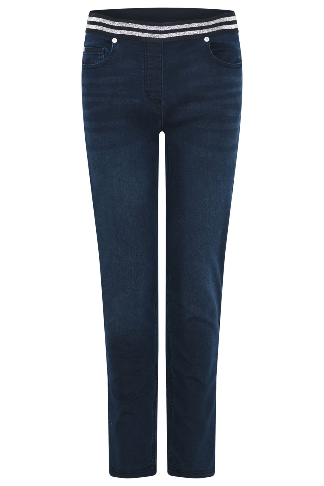 Icona 61044 Blue Denim Elastic Waist Stretch Jeans - Rouge Boutique Inverness