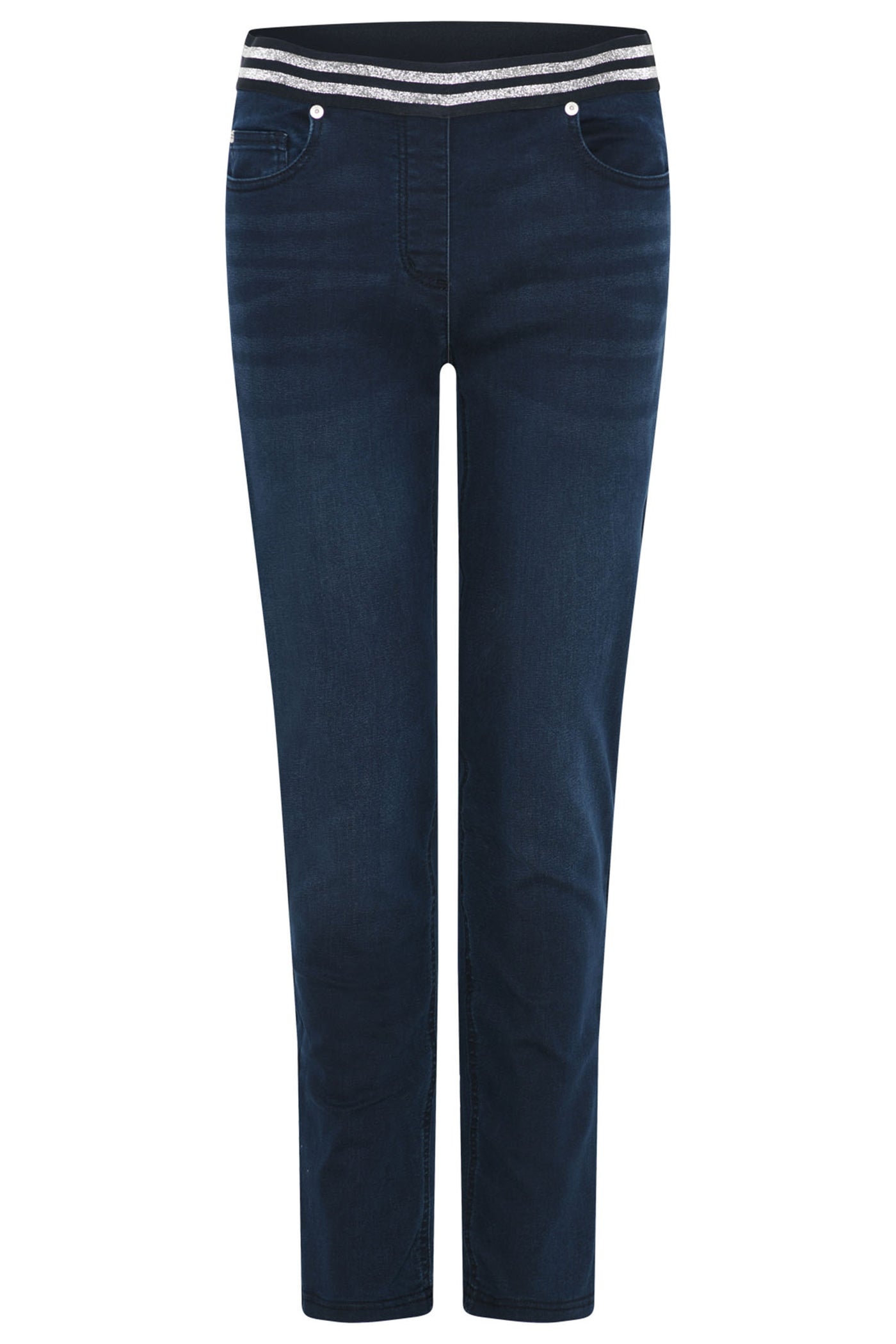 Icona 61044 Blue Denim Elastic Waist Stretch Jeans - Rouge Boutique Inverness