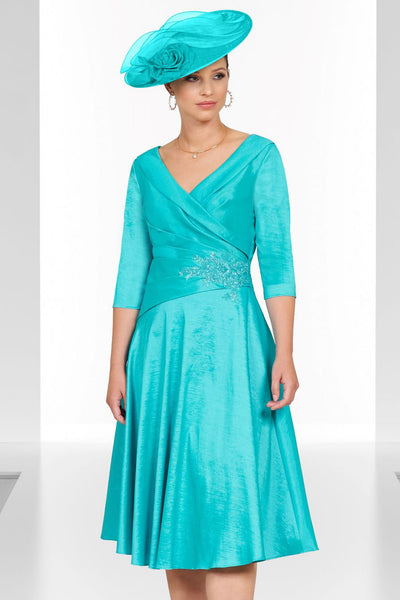 Ispirato ISL822 32 Verdent Blue A-Line Occasion Dress - Rouge Boutique Inverness