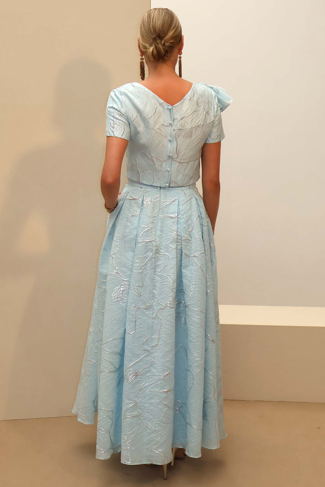 Linea Raffaelli Set 052 Light Blue Bodice & Maxi Skirt Outfit 261-165-1-01 261-166-01