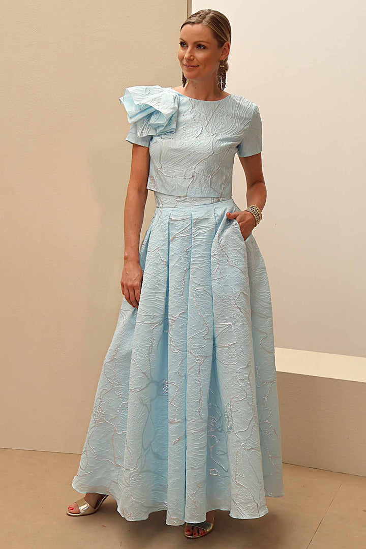 Linea Raffaelli Set 052 Light Blue Bodice & Maxi Skirt Outfit 261-165-1-01 261-166-01